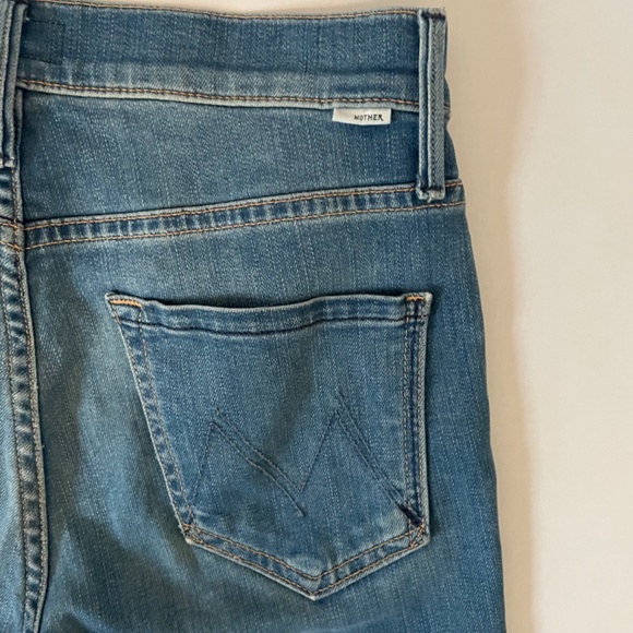 MOTHER Mid Rise Dazzler Ankle Fray Jeans Birds of Paradise Blue Denim Size 27 - Picture 10 of 12